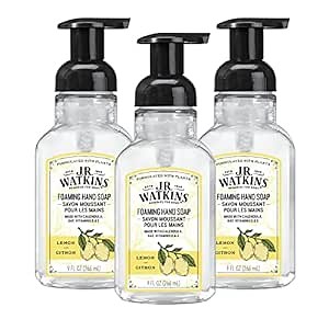 J.R. Watkins Foaming Hand Soap with Pump Dispenser, Moisturizing Foam Hand Wash, Alcohol-Free, Cruelty-Free, Citron, 9 fl oz, 3 Pack