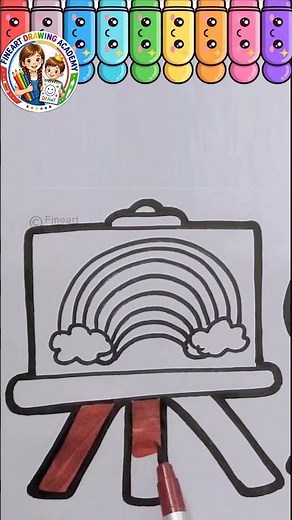 How to Draw a Rainbow 🌈 Very Easy Drawing ❤️👍 #shorts #viralshorts #rainbowdrawing