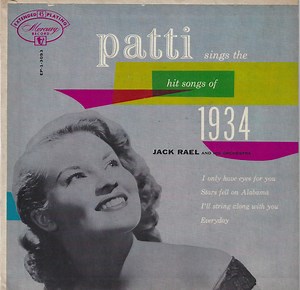 Patti Page With  Jack Rael And His Orchestra - Patti Sings The Hit Songs Of 1934