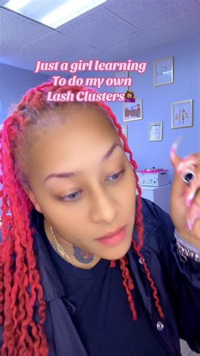 Think ima try to double stack and add spikes next!🥰#lashclusters#lashgirl#lashesoftiktok#fyp