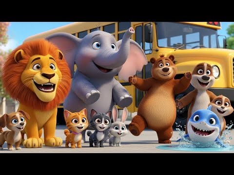 Animal Songs Compilation for Kids 🦁🐘🦈🚌 | Fun Nursery Rhymes & Learning | ‪@TheGiggleRhymes‬