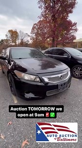 AUCTION TOMORROW! Previewing cars at 9am and bidding starts at 10:30am. All cars guaranteed & open to the public. See you there 📍🚘 | Auto Auction of Baltimore