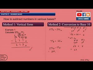 Mathematics Form 4 Chapter 2 [Part 10] How to Subtract Number Base? [KSSM SPM]