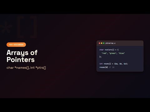 C in 100 Seconds: Arrays of Pointers — String Lists and Pointer Tables | Episode 28
