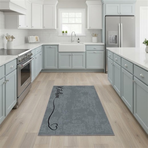 Gray Kitchen Runner Rug, Non Slip Washable Modern Soft Floor Mat - Etsy