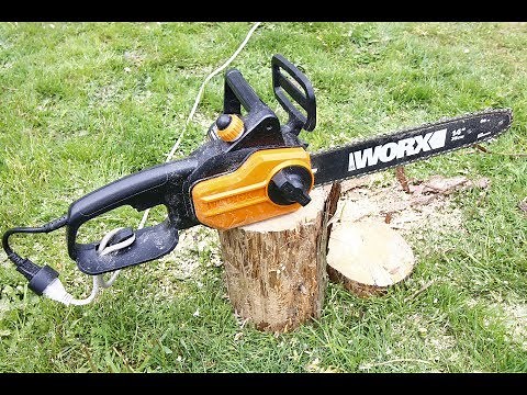 WORX 14" WG305 Electric Chain Saw Unboxing and Cutting Review