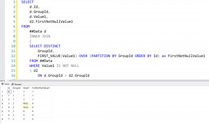 Ignoring NULLs with FIRST_VALUE