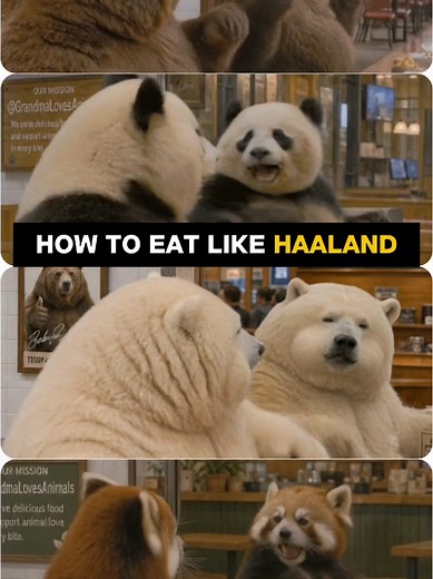Wait for the mirror moment 👀 Panda, polar bear, red panda and Teddy 🐻🐼🐻‍❄️❤️✨️ who reacted the best? Follow ( @grandmalovesanimals ) for more. The viral clip showing “Haaland getting scared by his own reflection” wasn’t the original video. After the AI-edited version spread across social media and fooled millions of viewers, the mirror reaction quickly became one of the internet’s most talked-about viral moments. Worldcup and soccer memes. #haaland #fyp #mirror #viral #TeddyAndGrandma
