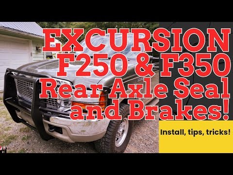 Rear Axle seal and brake replacement Excursion, F250, F350 Sterling 10.5 step by step, tools needed!
