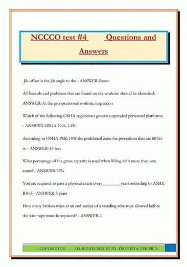 NCCCO test 4 Questions and Answers334 new video