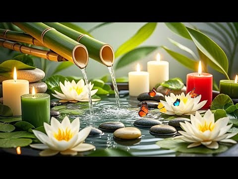 Bamboo Water Sounds & Relaxing Music 🌿Meditation Music for Deep Sleep, Anxiety Healing & Nature Calm