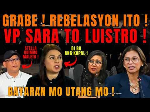 VP SARA HARAPANG BINUKING SI LUISTRO! STELLA QUIMBO NA SHOCK SA KLARO NA EBIDENSYA! MALETA ARAY KO!