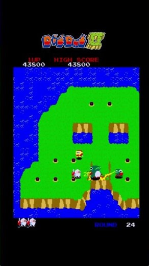 DIG DUG II 24 – Classic Arcade Gameplay#shorts