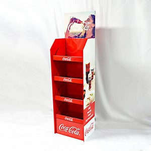 Custom Automatic Assembly Pop up Beverages Floor Corrugated Cardboard Drinks Display Stand for Supermarket