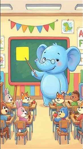Elephant Teaches Shapes 🐘 | Fun Learning for Kids #Shorts #cartoon #kids