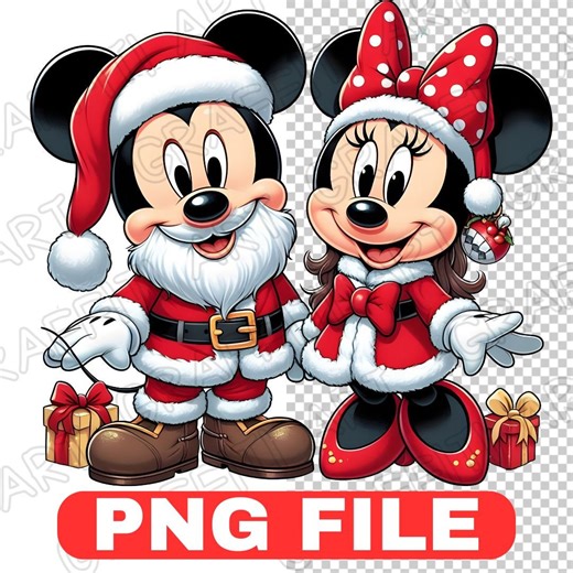 Minnie Mouse Christmas PNG: Cartoon Clipart Design (digital Download) - Etsy