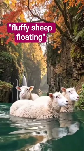 Fluffy Sheep Float Down the River Happily | Cute AI Animal Shorts #shorts #trending ‪@MrBeast‬