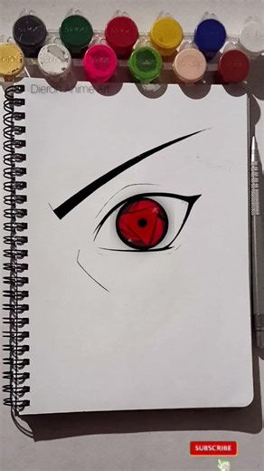 How To Draw The ITACHI SHARINGAN Eye 👁️🔴 #itachi #naruto #shorts