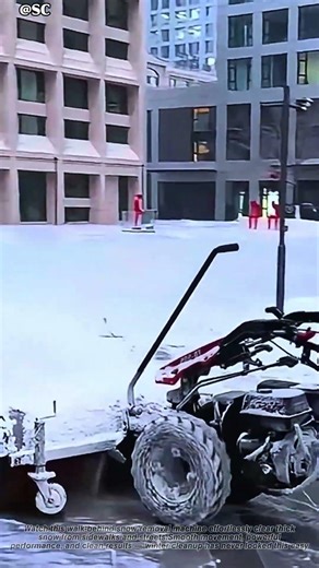 This Snow Removal Machine Cleans Sidewalks Effortlessly ❄️ Satisfying to Watch