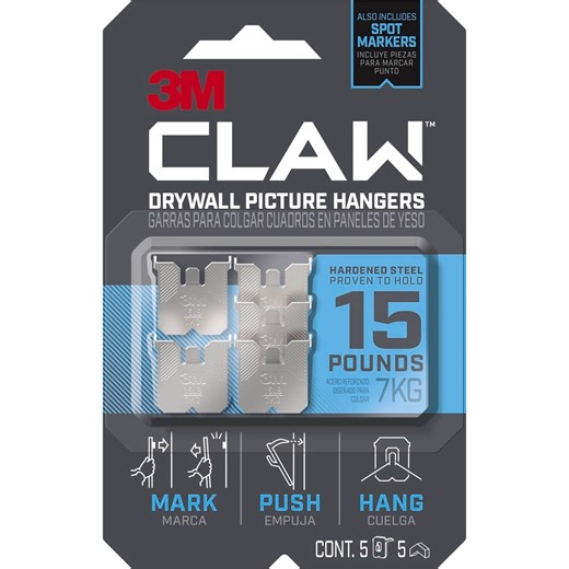 3M CLAW™ Heavyweight Hanging Solution 7 kg 5 pack - 3PH15M-5ES