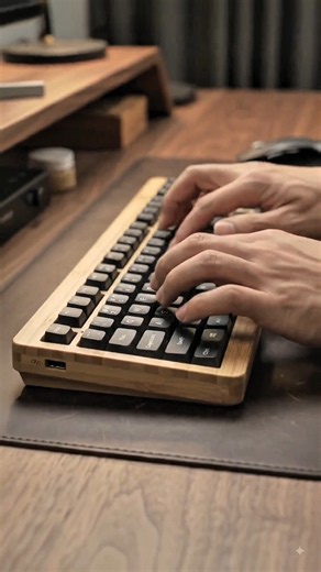 Built a Wireless Keyboard From Bamboo 🤯🎋 | DIY Tech #inventiontech #woodworking