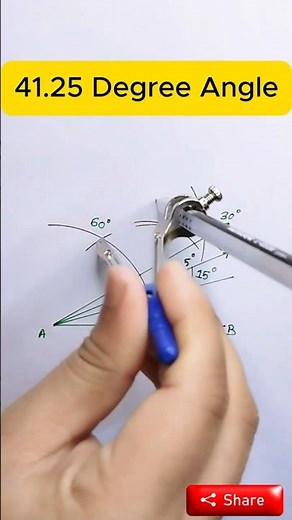 How to Draw 41.25° Angles Easily #shorts #geometry #angleconstruction