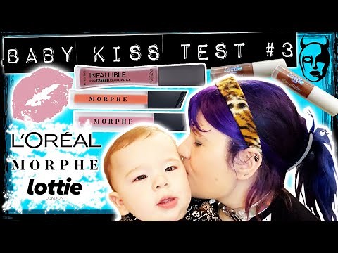 Baby Lipstick Kiss Test #3! MORPHE, LOTTIE LONDON, L’Oréal Infallible Pro-Matte Transfer Proof Test