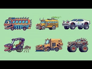 Monster Vehicles | Pixel Bicycle, Bus, Car