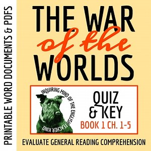 War of the Worlds Book 1 Chapters 1-5 Quiz and Answer Key | Reading Worksheet