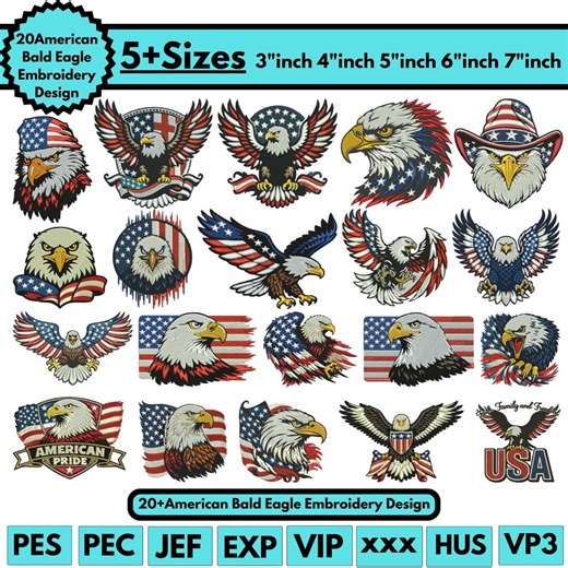 Eagle Head Machine Embroidery Designs Eagles Football Philadelphia Embroidery Flying Bald Eagle Embroidrey American Eagle Pattern Pes 5+size - Etsy UK
