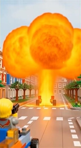 LEGO War Mode Activated! Savage Street Battle Ends in Huge Explosion!