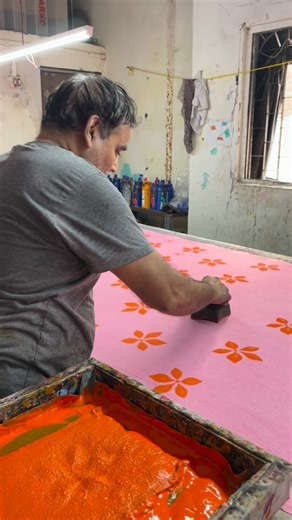 House of Motif on Instagram: "What began as a simple exhibition sample found so much love, we had to bring it to life🤍 Here’s a sneak peek into the making, launching soon on our website. [ sample piece, one size shirt, process videos, block printing, hands at work, block printing, artisans at work, cotton shirts, orange, pink, handcrafted, homegrown]"