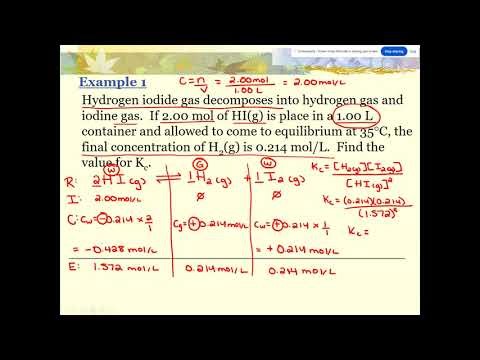 Chemistry 30 - EAB Lesson 3 - Mastering ICE Tables