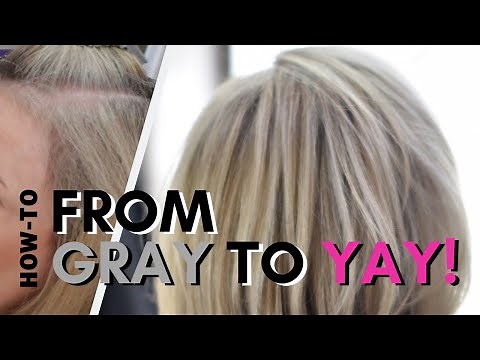 Foil Highlight with Gray Blending Root Smudge :: HOW-TO Blending Gray hair