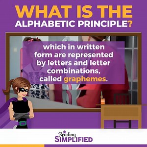 The alphabetic principle is the concept that our written language is a code for sounds. 🔈 The first step to reading is recognizing that a code exists to help us read and that this code is a code of sound-symbol associations. Visit readingsimplified.com/paving-the-way-for-the-alphabetic-principle/ for more. | Reading Simplified