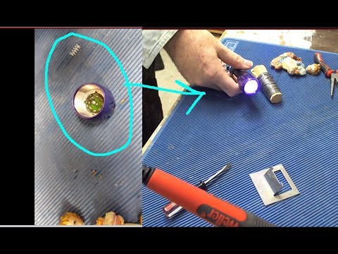 Fix UV flashlight - spring came off - soldering time
