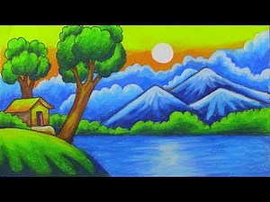 How to Draw Easy scenery of hill tracts or beautiful nature step by step