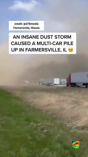 An insane #duststorm caused a multi-car pile up in #Farmersville, IL today. Multiple fatalities have been reported. #weather #dust #storm #illinois #video #cars