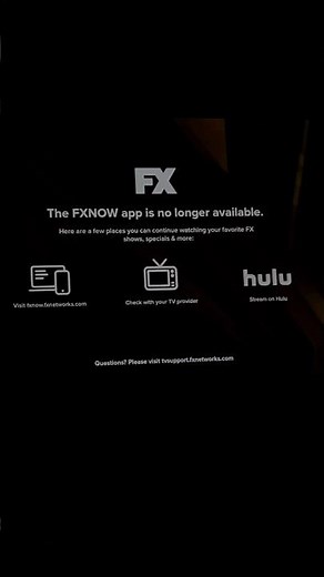 The FXNOW app had shut down on September 23 same as freeform and DisneyNOW ￼￼