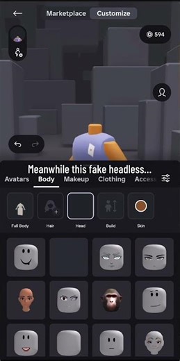 Working FAKE Headless Method (100% Real Look) 💀 #roblox #robloxedit #shorts