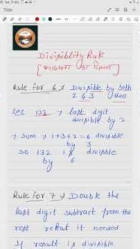 Math Divisibility Rule