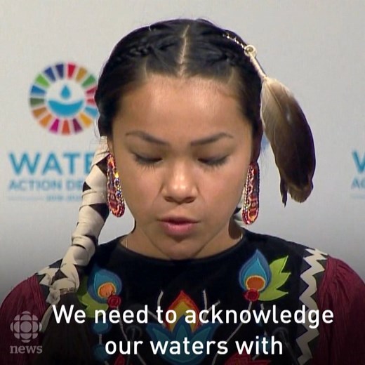 Autumn Peltier, a 13-year-old from Manitoulin Island, told world leaders to "warrior up" and start protecting our waters in a World Water Day speech today at the UN General Assembly. http://www.cbc.ca/1.4584871 | CBC News