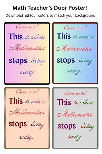 Math Teacher Door Poster | Fun Classroom Decor (printable JPG) - Etsy