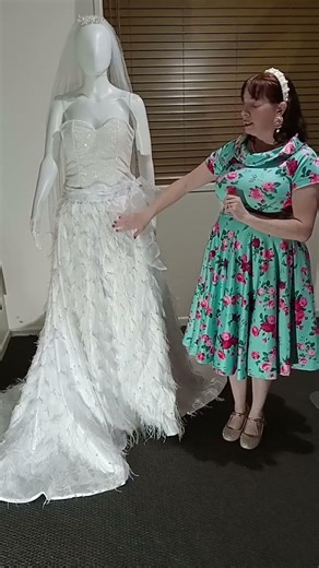 Order 614 Video 8 Feathered Wedding Dress