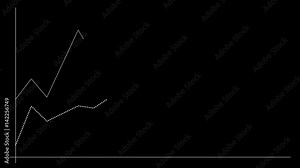 Simple linear chart infographics on black background, minimalistic diagram for statistical data representation Stock Video