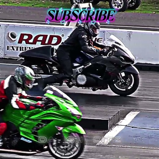 Kawasaki Ninja H2R vs Kawasaki Ninja ZX-14R 🔥💨 | Insane Drag Race 🏁⚡