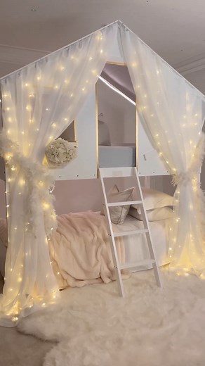 80K views · 1.2K reactions | Create a dreamy treehouse bed with us☁️ We’re obsessed with this children’s bedroom set up, featuring our ✨NEW✨ ‘Cali White Treehouse Bed’ Perfect for daytime adventures or bedtime dreaming… save for future inspo! #interiordesign #diyhomedecor #homeinspo | Rowen | Facebook