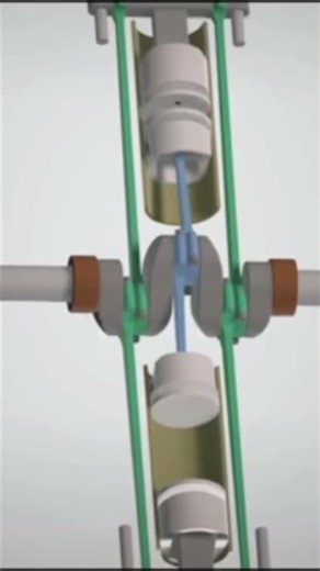 Opposed piston engine mechanism | power of mechanical engineering #bmw #automobile #tesla #shorts