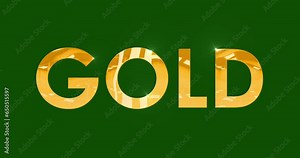 Gold text animation. green screen