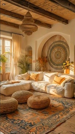Simple Boho Living Room with Soft Colors & Greenery | Cozy Interior Design Ideas